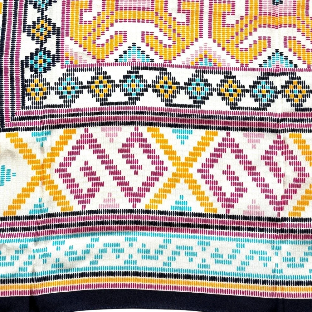 Nicole Miller Studio Silk Scarf NWT Multicolor Geometric Pattern 34